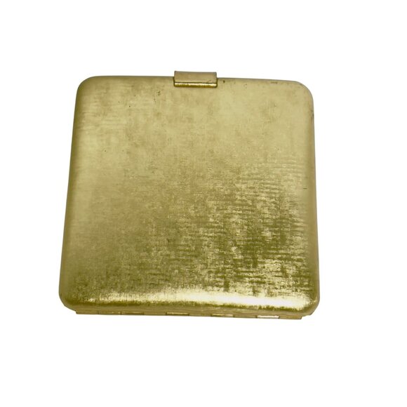 Vintage Avon Gold Tone Compact With Clear Rhinestone Clasp (5897) - Picture 6 of 11